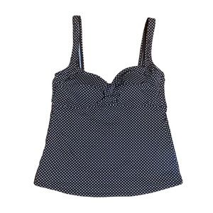 Beach House brown and white polka dot tankini top size 12
